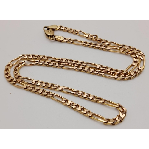 176 - An Italian 9K Yellow Gold Figaro Link Chain. 40cm. 9.5g weight.