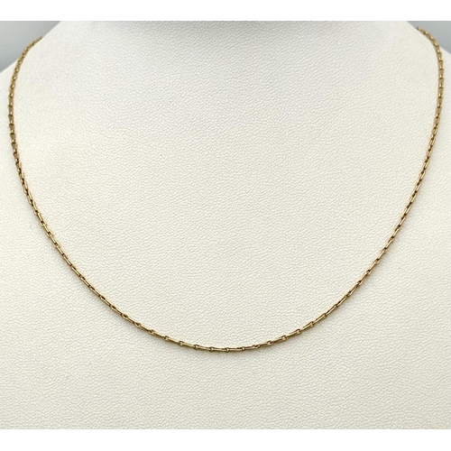 372 - A 9K Yellow Gold Disappearing Necklace. 38cm. 2.2g weight.