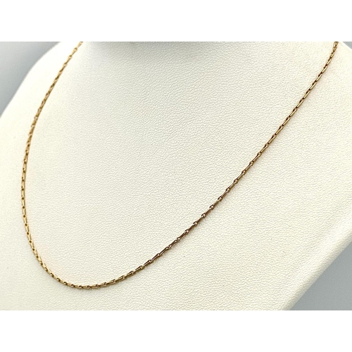 372 - A 9K Yellow Gold Disappearing Necklace. 38cm. 2.2g weight.