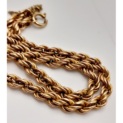 65 - A 9K Gold Rope Bracelet. 18cm. 3.25g weight.