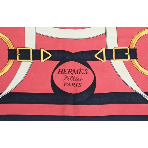 689 - A Hermes Silk Scarf with Four Sword Pattern. 90cm x 90cm. 
Ref: 019338.