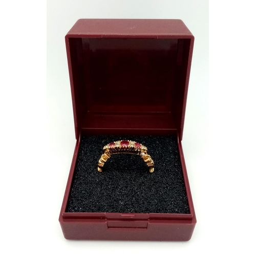 70 - Fabulous Antique 18 CARAT GOLD ,DIAMOND and RUBY RING.Having RUBIES and DIAMONDS set to top in Odeon... 