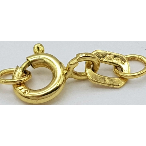 72 - An Italian 9K Yellow Gold Petit Curb Link Necklace. 44cm. 1.85g weight.