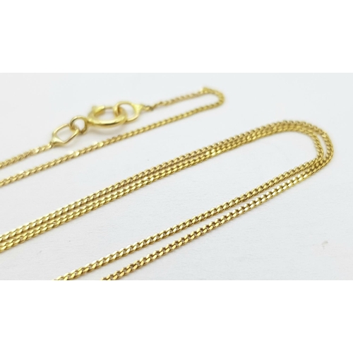 769 - A 9K Yellow Gold Disappearing Necklace. 40cm. 0.65g.