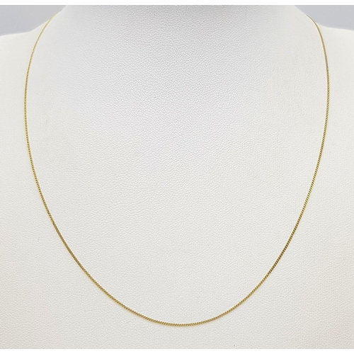 769 - A 9K Yellow Gold Disappearing Necklace. 40cm. 0.65g.