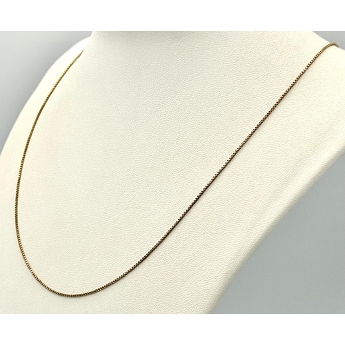 776 - A 9K Yellow Gold Disappearing Necklace. 48cm length. 2g weight.