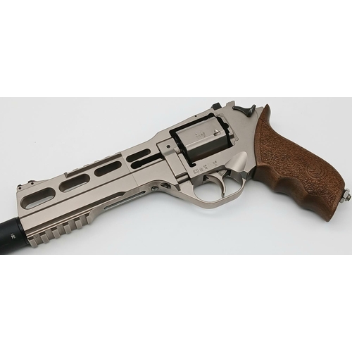 9 - A Deactivated Rhino 9mm Revolver Pistol with Attached Silencer. This 120DS model has a total barrel ... 