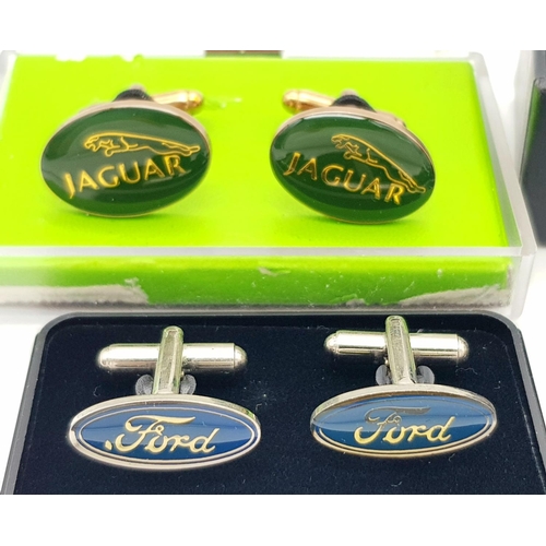 266 - Vintage sets of BOXED CUFFLINKS. To include Aston Martin, Ford, Union Jack, Together with a classic ... 