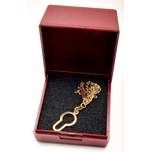 308 - Rare vintage 9 CARAT ITALIAN GOLD TIE pendant bracelet. 1.3 grams. Please see pictures.