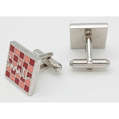 616 - Genuine pair of PAUL SMITH CUFFLINKS. Having iconic chequered fronts with torpedo backs. Excellent c... 