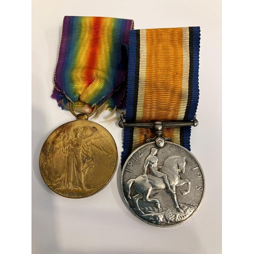 707 - Pair of World War I medals awarded to Sapper A. GELLATLY 143834. ROYAL ENGINEERS. Complete with corr... 