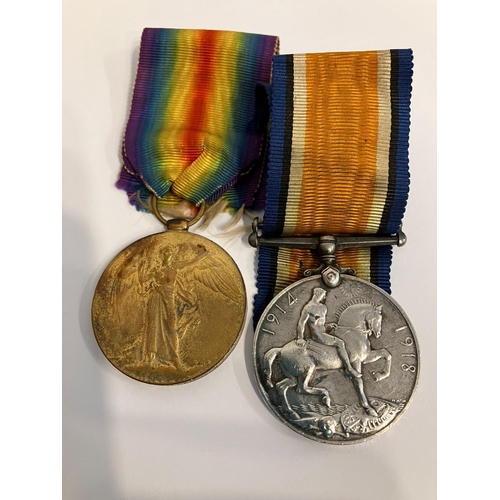 707 - Pair of World War I medals awarded to Sapper A. GELLATLY 143834. ROYAL ENGINEERS. Complete with corr... 