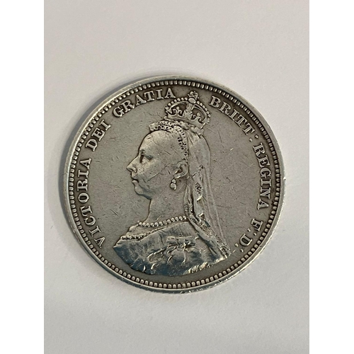 735 - 1887 SILVER SHILLING. Extra Fine condition. Golden Jubilee Mintage. Milled edge hardly worn. Better ... 