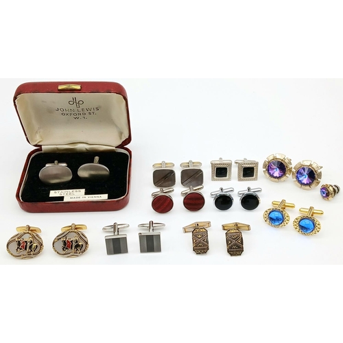 77 - Large selection of Better Quality VINTAGE CUFFLINKS. To include GOLD TONE, JEWELLED,TOLEDO,BLUE CABO... 