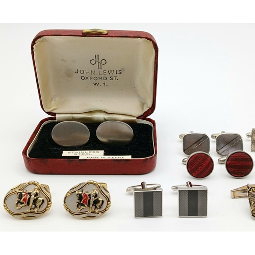 77 - Large selection of Better Quality VINTAGE CUFFLINKS. To include GOLD TONE, JEWELLED,TOLEDO,BLUE CABO... 