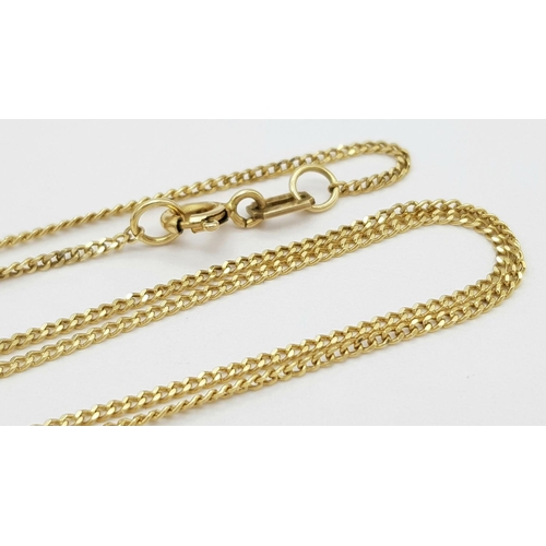 142 - A 9K Yellow Gold Disappearing Necklace. 50cm length. 1.85g.