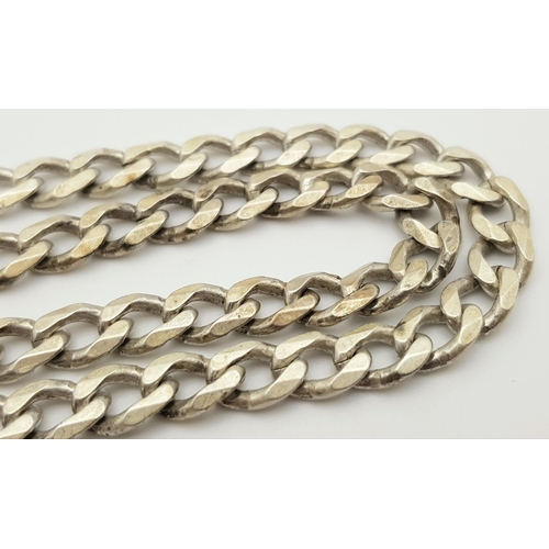 682 - A vintage Solid Silver 925 Curb Chain Necklace, 47.6 grams, 52.5cm. Signs of wear but in good condit... 