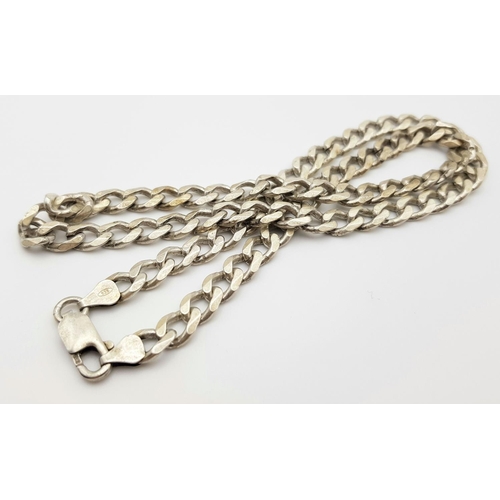 682 - A vintage Solid Silver 925 Curb Chain Necklace, 47.6 grams, 52.5cm. Signs of wear but in good condit... 