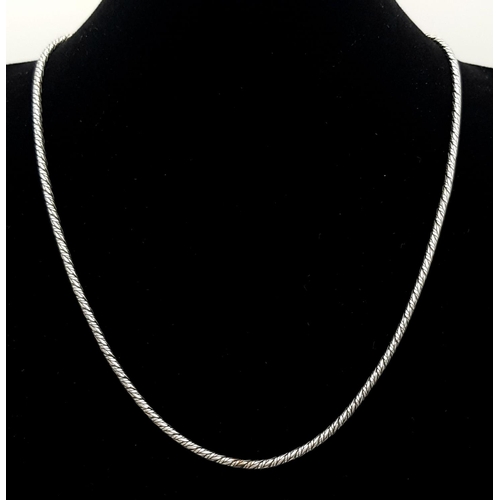 809 - Three Vintage Solid Silver 925 Snake Chain Necklaces, Total weight: 34 grams, 40 to 45 cm. In very g... 