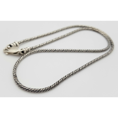 809 - Three Vintage Solid Silver 925 Snake Chain Necklaces, Total weight: 34 grams, 40 to 45 cm. In very g... 