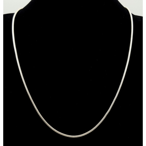 809 - Three Vintage Solid Silver 925 Snake Chain Necklaces, Total weight: 34 grams, 40 to 45 cm. In very g... 