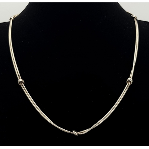 809 - Three Vintage Solid Silver 925 Snake Chain Necklaces, Total weight: 34 grams, 40 to 45 cm. In very g... 