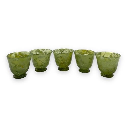 772 - An exquisite Chinese Green Jade Teapot Set. All Hand Crafted from jade, this set features a teapot a... 