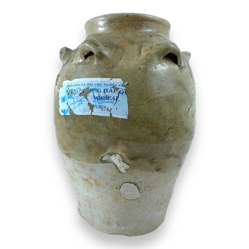 909 - A large Ly Dynasty (11th-12th century) Six-Pronged ceramic Vase, retrieved from an ocean excavation.... 