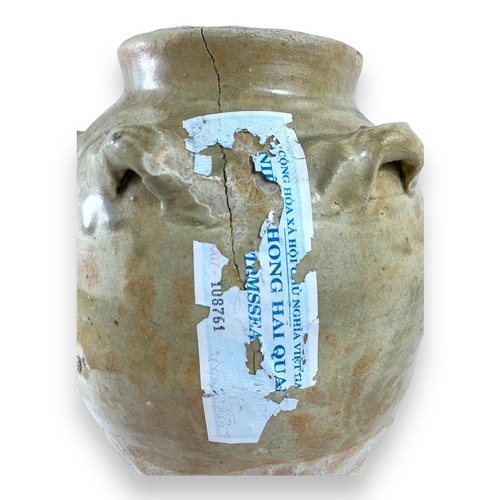 909 - A large Ly Dynasty (11th-12th century) Six-Pronged ceramic Vase, retrieved from an ocean excavation.... 