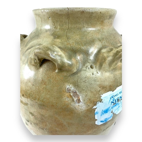 909 - A large Ly Dynasty (11th-12th century) Six-Pronged ceramic Vase, retrieved from an ocean excavation.... 