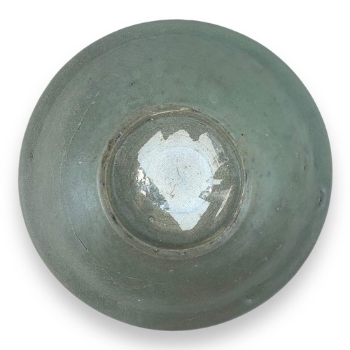 930 - An antique 19th century Chinese Celadon Glazed Shallow Dish. Smooth celadon green glaze exterior wit... 