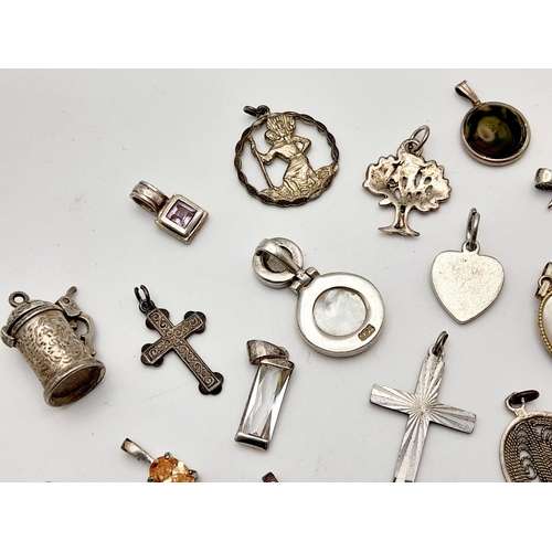 1112 - A Selection of Silver Charms. 45g total weight.