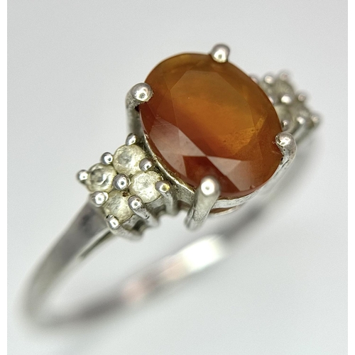 1291 - Three Sterling Silver Gemstone Rings. Sizes - P,R and S.