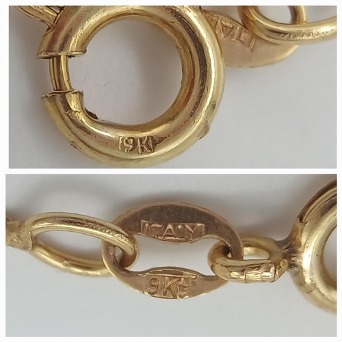 808 - An Italian 9K Gold Disappearing Bracelet. 20cm. 1g.