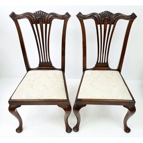 892 - A Set of Six Antique Mahogany Dining Chairs and Two Carvers. All with decorative five fan-bar backs ... 