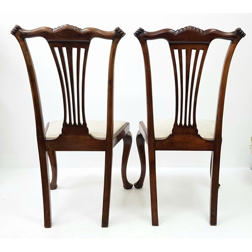 892 - A Set of Six Antique Mahogany Dining Chairs and Two Carvers. All with decorative five fan-bar backs ... 