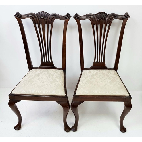 892 - A Set of Six Antique Mahogany Dining Chairs and Two Carvers. All with decorative five fan-bar backs ... 