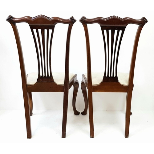 892 - A Set of Six Antique Mahogany Dining Chairs and Two Carvers. All with decorative five fan-bar backs ... 