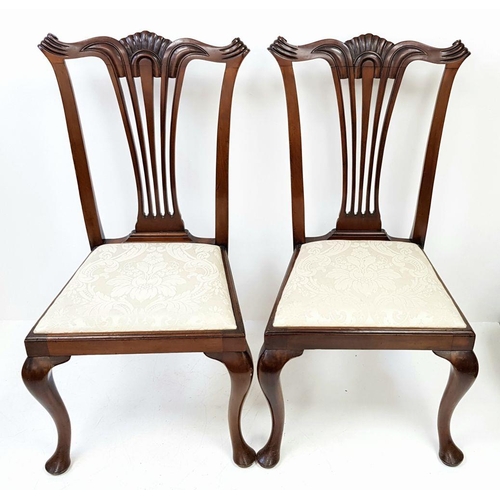 892 - A Set of Six Antique Mahogany Dining Chairs and Two Carvers. All with decorative five fan-bar backs ... 