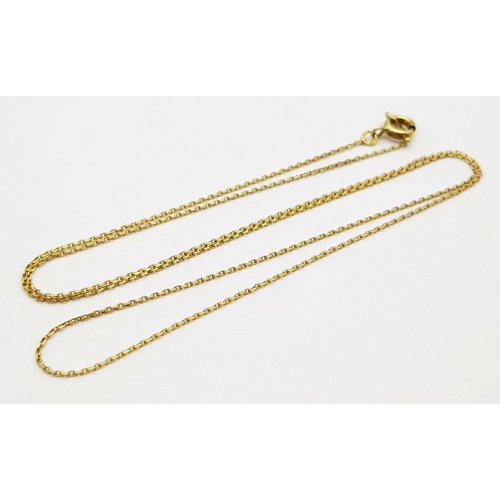 1124 - A 14K Yellow Gold Disappearing Necklace. 44cm. 1.25g