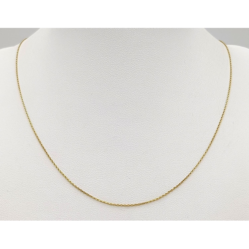 1124 - A 14K Yellow Gold Disappearing Necklace. 44cm. 1.25g