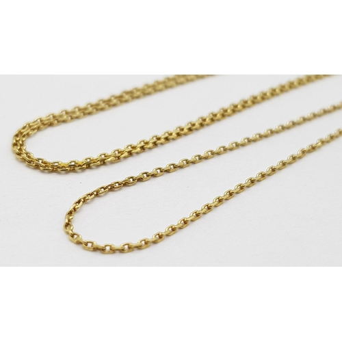 1124 - A 14K Yellow Gold Disappearing Necklace. 44cm. 1.25g