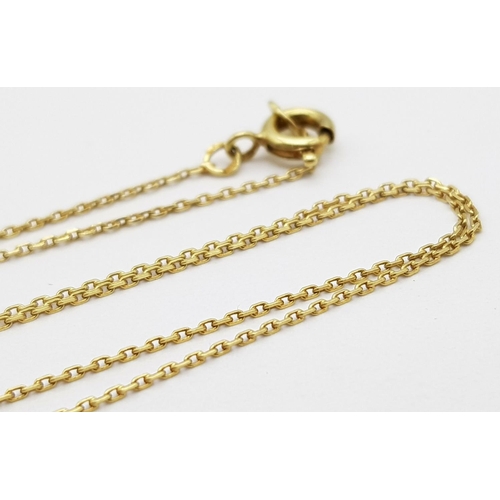 1124 - A 14K Yellow Gold Disappearing Necklace. 44cm. 1.25g