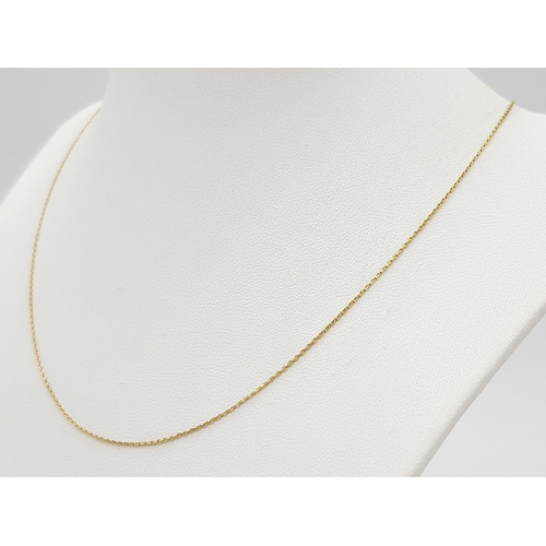 1124 - A 14K Yellow Gold Disappearing Necklace. 44cm. 1.25g