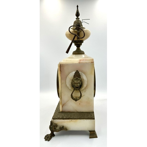 1338 - An Antique French Onyx Ornate Mantle Clock. 22cm x 40cm.
As found