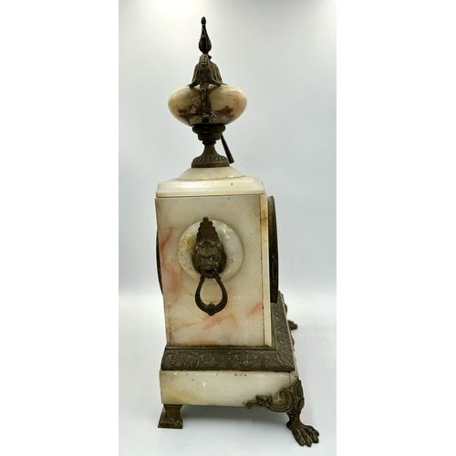 1338 - An Antique French Onyx Ornate Mantle Clock. 22cm x 40cm.
As found