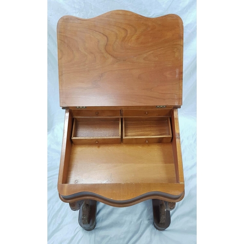 1492 - A Vintage Reproduction Mahogany Davenport Desk. Raised back with green leather scribe. Enclosed stor... 