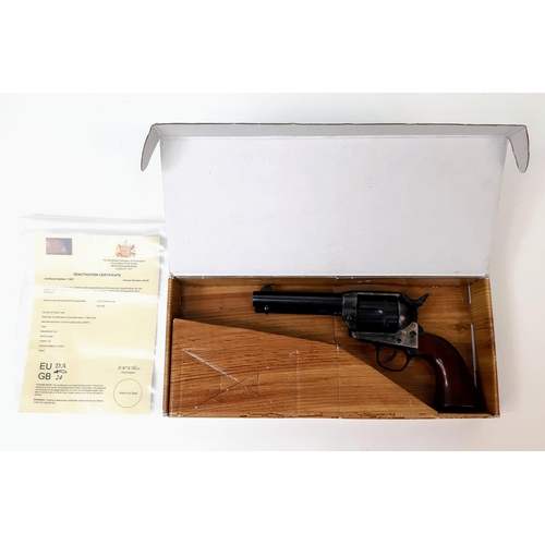 1387 - A Deactivated Uberti Reproduction Colt Peacemaker Gun. This Italian made .22 calibre revolver comes ... 