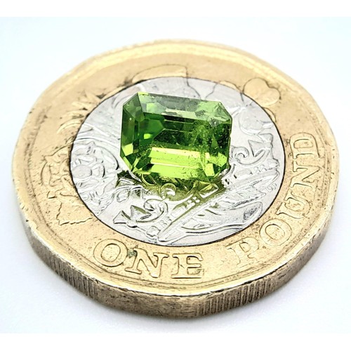 1556 - A Lot of Four Natural Pakistan Peridot Gemstones - GFCO Certified. 1.26ct , 2.10ct , 2.41ct and 2.34... 