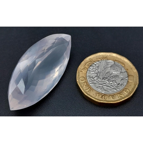 1283 - A 47.18ct Natural Madagascar Rose Quartz, in the Marquise cut. Comes with the AIG Certificate.

ref:... 